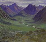 David Rosenthal well know Alaska and Antarctic Painter painting of Brooks Range Valley